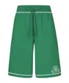 Dolce & Gabbana Logo-embroidered Jersey Track Shorts In Green