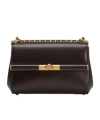 Dolce & Gabbana Mini Marlene City Shoulder Bag In Grained Leather In Black
