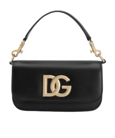 Dolce & Gabbana Logo Shoulder Bag In Black