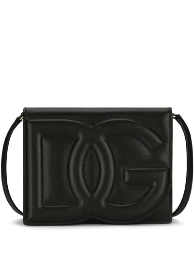 Dolce & Gabbana Logo Shoulder Strap Bags In Black