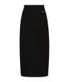 Dolce & Gabbana Cady Calf-length Skirt With Slits In Black