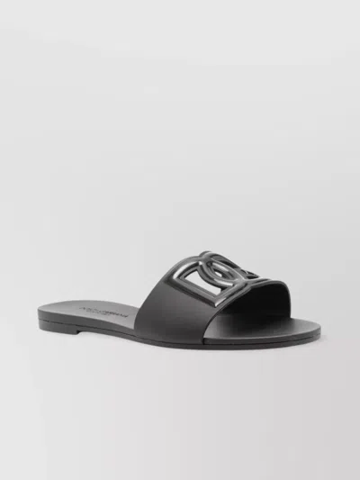 Dolce & Gabbana Logo Sliders Featuring Cut-out Detailing In Black