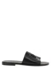 Dolce & Gabbana Black Sandals With Dg Logo Cut-out In Leather Man