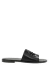 Dolce & Gabbana Black Sandals With Dg Logo Cut-out In Leather Man In Black