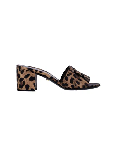 Dolce & Gabbana Logo Slides Sandals In Multi