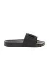 Dolce & Gabbana Black Sandals With Logo Detail In Black