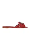 Dolce & Gabbana Bianca Gemstone Cluster Sandals In Red