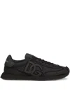 Dolce & Gabbana Low-top Nylon Sneakers With Leather Inserts In Black