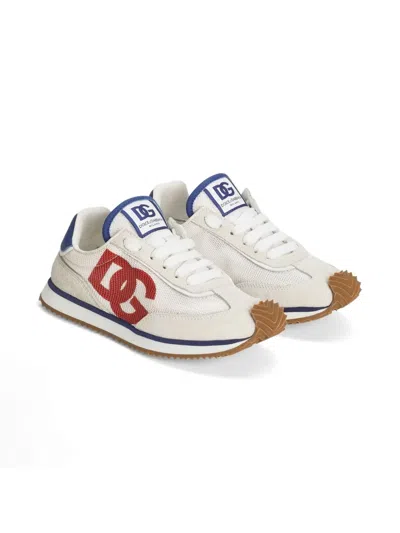 Dolce & Gabbana Kids' Logo Sneakers In White