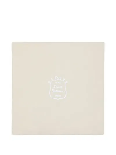 Dolce & Gabbana Logo Square Blanket In Neutral