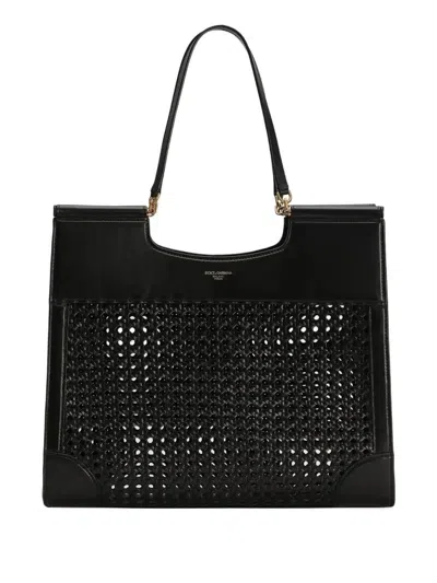 Dolce & Gabbana Logo-stamp Tote Bag In Black