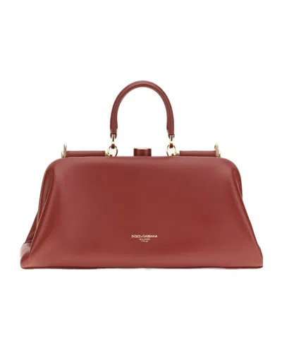 Dolce & Gabbana Dolce  Gabbana Logo Stamp Tote Bag In Brown