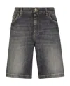 Dolce & Gabbana Faded-effect Denim Shorts In Black