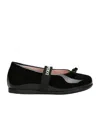 Dolce & Gabbana Logo-strap Bow Ballerina Shoes In Black