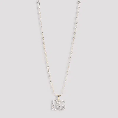 Dolce & Gabbana Gold Logo Strass Necklace