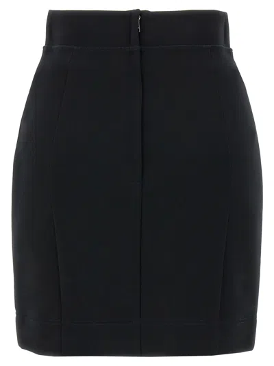 Dolce & Gabbana Logo Stretch Skirt In Nero