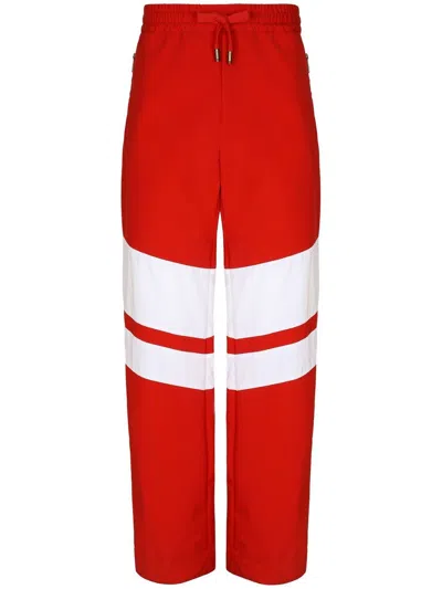 Dolce & Gabbana Logo-stripe Panelled Sweatpants In Red