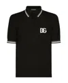 Dolce & Gabbana Logo-embroidered Polo T-shirt In Black