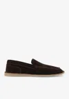 Dolce & Gabbana Suede Loafers In Brown
