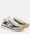 Dolce & Gabbana Logo Suede Sneakers In Blue