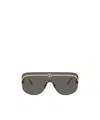 Dolce & Gabbana Logo-plaque Shield Sunglasses In Gray