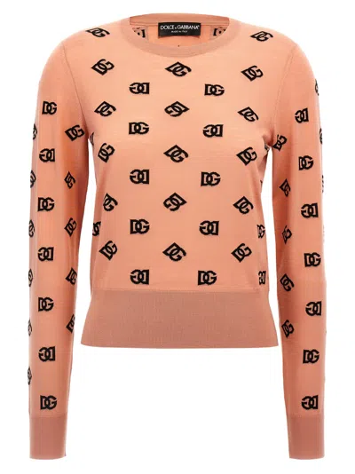 Dolce & Gabbana Logo Sweater In Brown