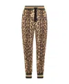Dolce & Gabbana Jersey Jogging Pants With Leopard Print In Nude