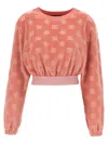 Dolce & Gabbana Short Chenille Jacquard Sweatshirt With Jacquard Dg Logo