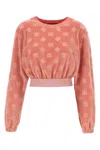 Dolce & Gabbana Short Chenille Jacquard Sweatshirt With Jacquard Dg Logo
