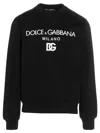Dolce & Gabbana Cotton Sweatshirt With Frontal Logo In Black