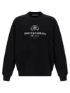 Dolce & Gabbana Logo-embellished Black Sweatshirt With Ribbed Detailing In Black