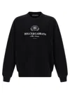 Dolce & Gabbana Logo-embellished Black Sweatshirt With Ribbed Detailing In Black