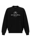 Dolce & Gabbana Logo-embellished Black Sweatshirt With Ribbed Detailing In Black