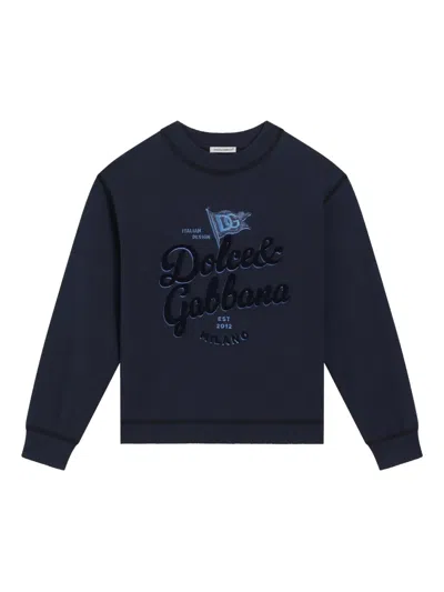 Dolce & Gabbana Kids' Logo Sweatshirt In Blue