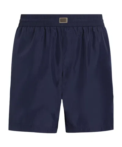 Dolce & Gabbana Logo Swim Trunks In Black