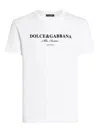 Dolce & Gabbana White Crewneck T-shirt With Logo Lettering Print On The Front In White
