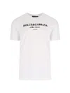 Dolce & Gabbana White Crewneck T-shirt With Logo Lettering Print On The Front