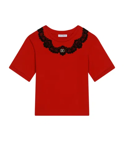 Dolce & Gabbana Kids' Logo T-shirt In Red