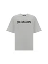 Dolce & Gabbana White Crewneck T-shirt With Contrasting Logo In Bianco Ottico