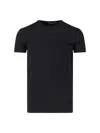 Dolce & Gabbana Black Crewneck T-shirt With Tonal Logo Lettering Embroidery On The Front In Cotton Stretch Man In Black