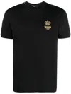 Dolce & Gabbana Crown And Bee Embroidered Crew Neck T-shirt In Black