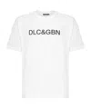 Dolce & Gabbana White Crewneck T-shirt With Contrasting Logo In Optical White