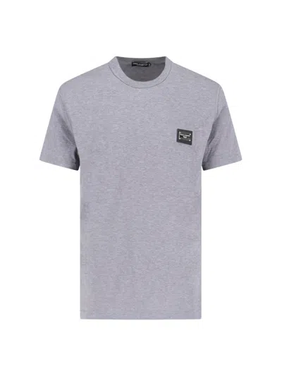 DOLCE & GABBANA LOGO T-SHIRT WITH PLAQUE