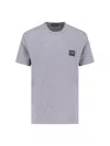 Dolce & Gabbana Logo T-shirt With Plaque In Gray