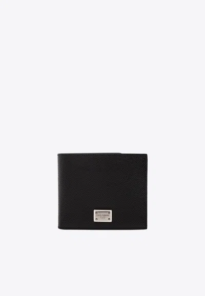 DOLCE & GABBANA LOGO TAG BIFOLD LEATHER WALLET