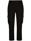 Dolce & Gabbana Logo-plaque Cargo Trousers In Black
