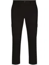 Dolce & Gabbana Cotton Cargo Pants With Branded Tag In Schwarz