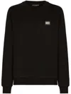 Dolce & Gabbana Logo Plaque Black Sweatshirt In Black