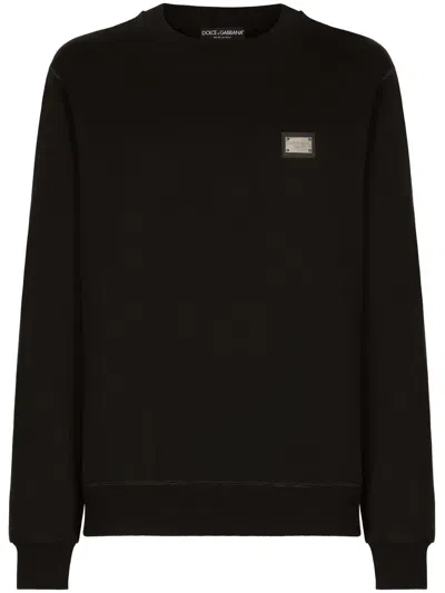 DOLCE & GABBANA LOGO-TAG COTTON SWEATSHIRT