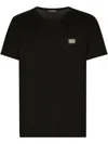 Dolce & Gabbana Dolce&gabbana Black Crewneck T Shirt With Logo Plaque